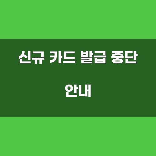 신규 카드 발급 중단 안내