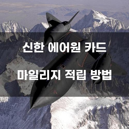 신한 에어원 카드 마일리지 적립 방법