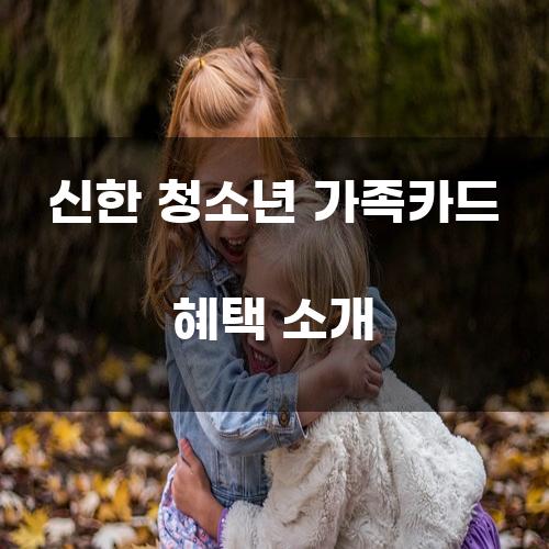 신한 청소년 가족카드 혜택 소개