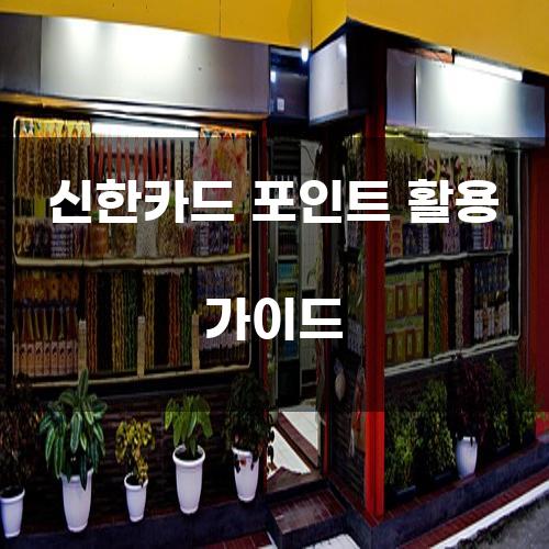 신한카드 포인트 활용 가이드