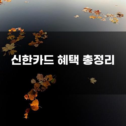 신한카드 혜택 총정리