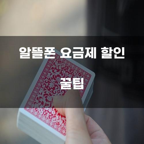 알뜰폰 요금제 할인 꿀팁