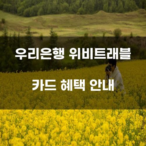 우리은행 위비트래블 카드 혜택 안내