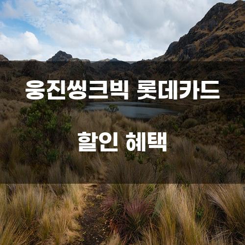 웅진씽크빅 롯데카드 할인 혜택