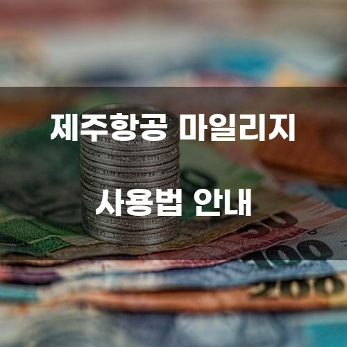 제주항공 마일리지 사용법 안내