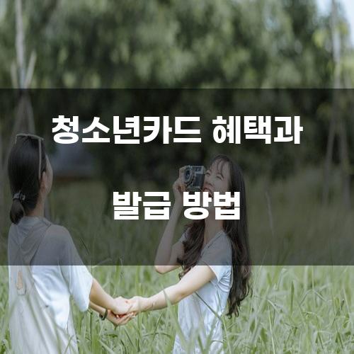 청소년카드 혜택과 발급 방법