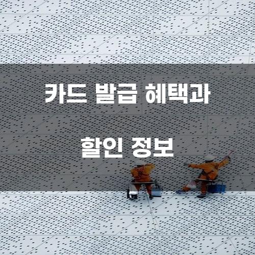 카드 발급 혜택과 할인 정보