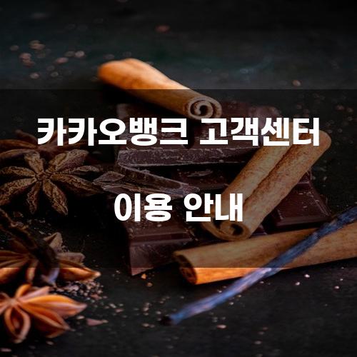 카카오뱅크 고객센터 이용 안내