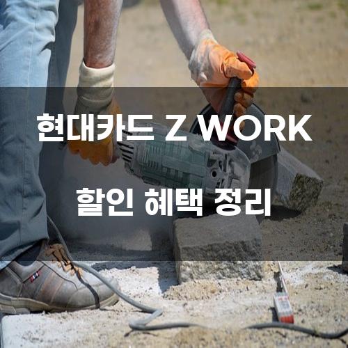 현대카드 Z WORK 할인 혜택 정리