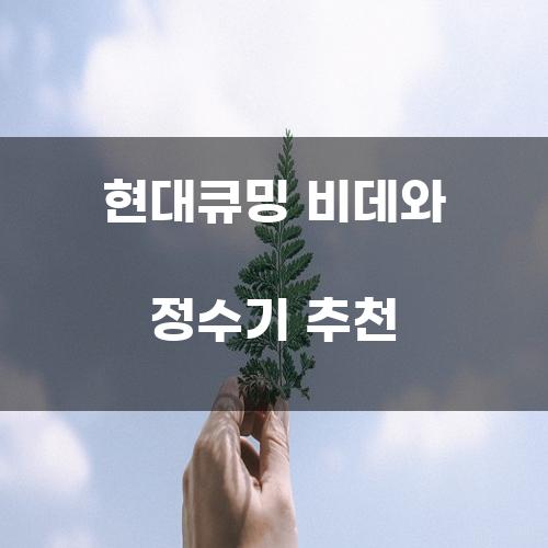 현대큐밍 비데와 정수기 추천