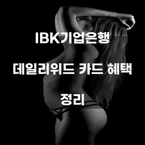 IBK기업은행 데일리위드 카드 혜택 정리