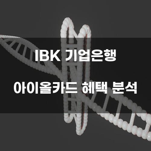 IBK 기업은행 아이올카드 혜택 분석