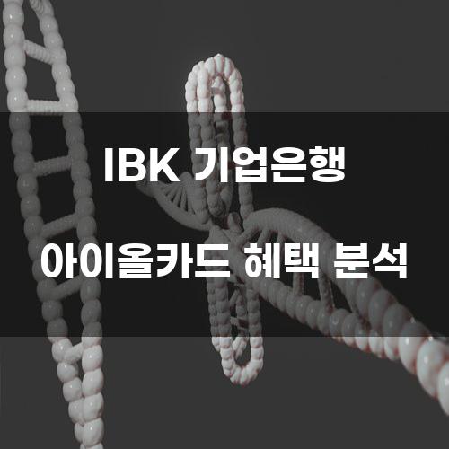 IBK 기업은행 아이올카드 혜택 분석