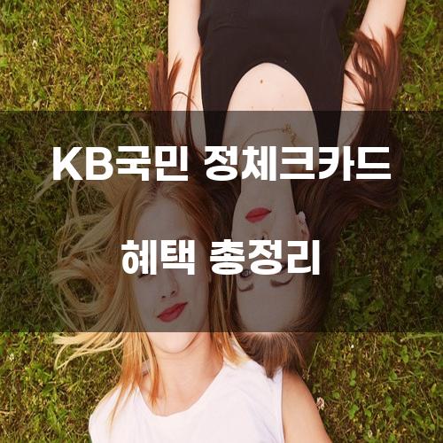 KB국민 정체크카드 혜택 총정리