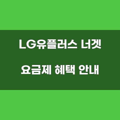 LG유플러스 너겟 요금제 혜택 안내