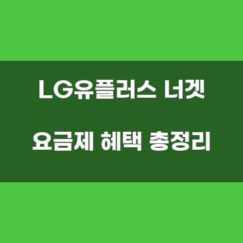 LG유플러스 너겟 요금제 혜택 총정리