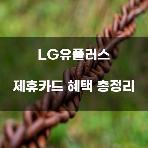 LG유플러스 제휴카드 혜택 총정리