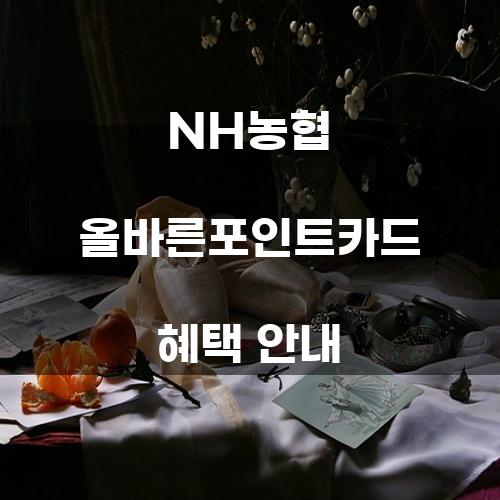 NH농협 올바른포인트카드 혜택 안내