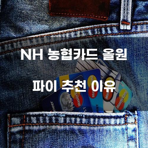 NH 농협카드 올원 파이 추천 이유