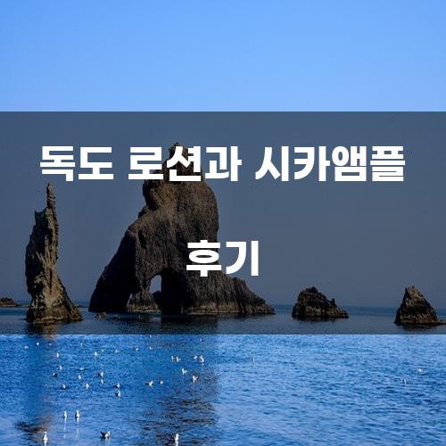 독도 로션과 시카앰플 후기