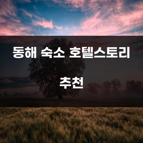 동해 숙소 호텔스토리 추천