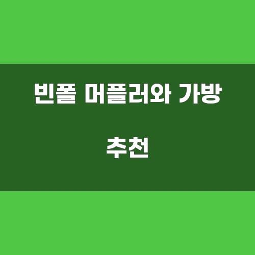 빈폴 머플러와 가방 추천