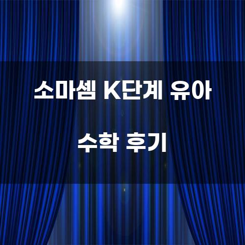 소마셈 K단계 유아 수학 후기