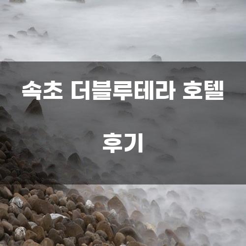 속초 더블루테라 호텔 후기