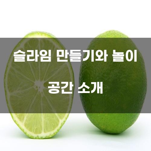 슬라임 만들기와 놀이 공간 소개