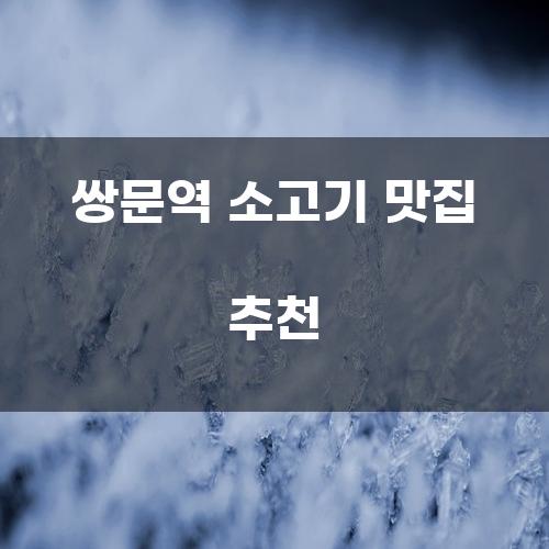 쌍문역 소고기 맛집 추천