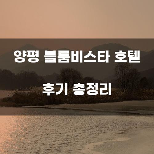 양평 블룸비스타 호텔 후기 총정리