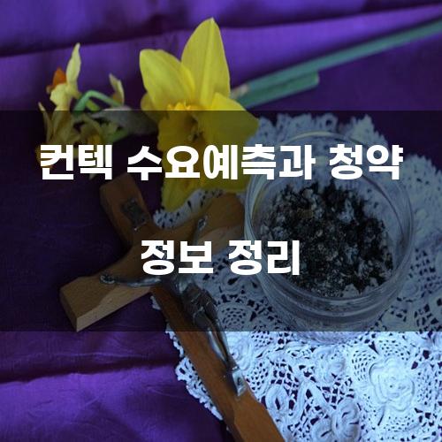 컨텍 수요예측과 청약 정보 정리