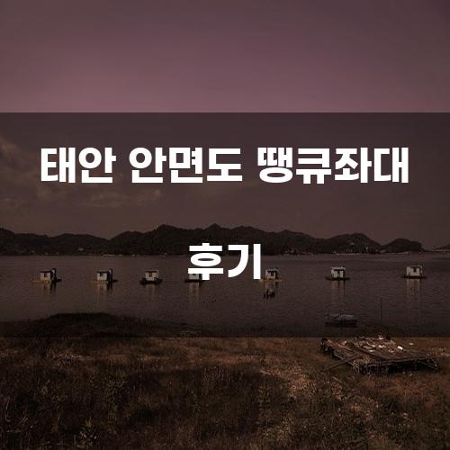 태안 안면도 땡큐좌대 후기