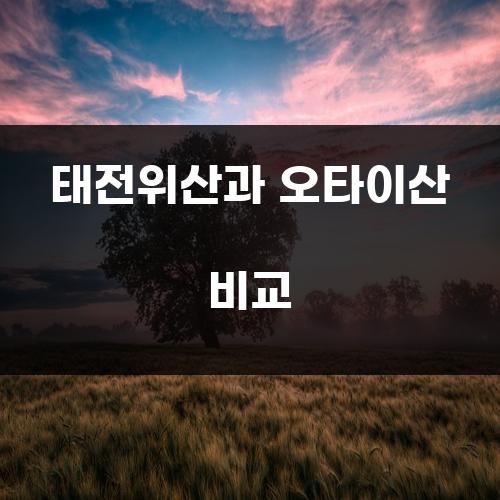 태전위산과 오타이산 비교