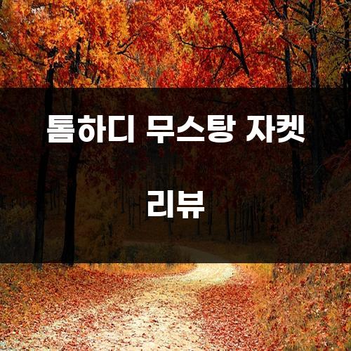 톰하디 무스탕 자켓 리뷰