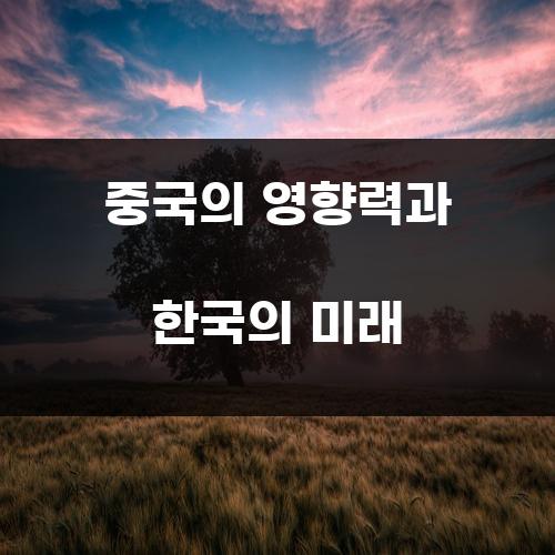 중국의 영향력과 한국의 미래